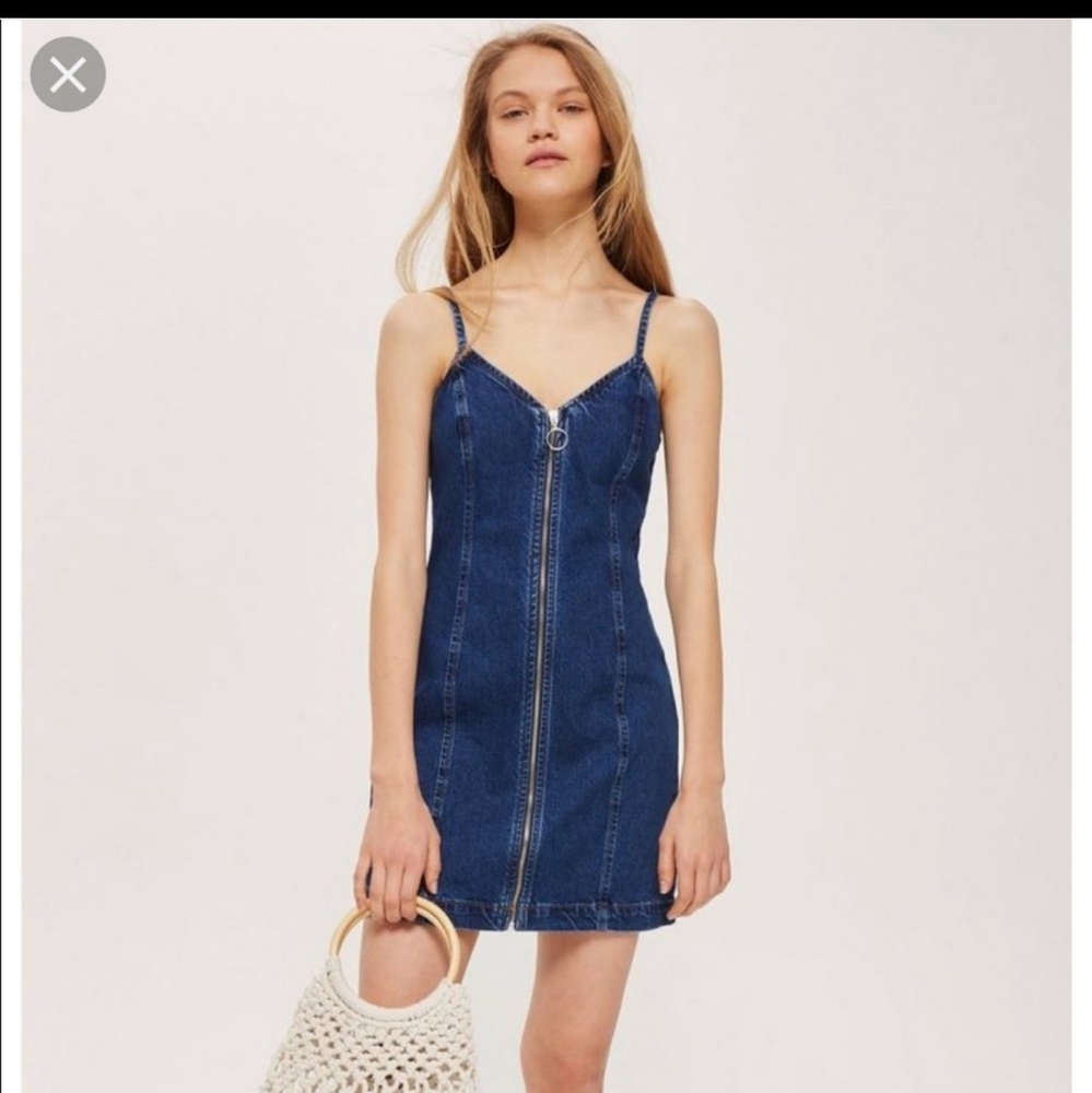 Nwot Topshop denim dress.Size 4